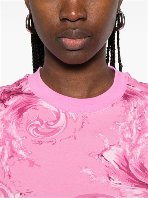 T-shirt donna maniche corte con stampa all-over Versace jeans Couture | 80HAH608JS553499